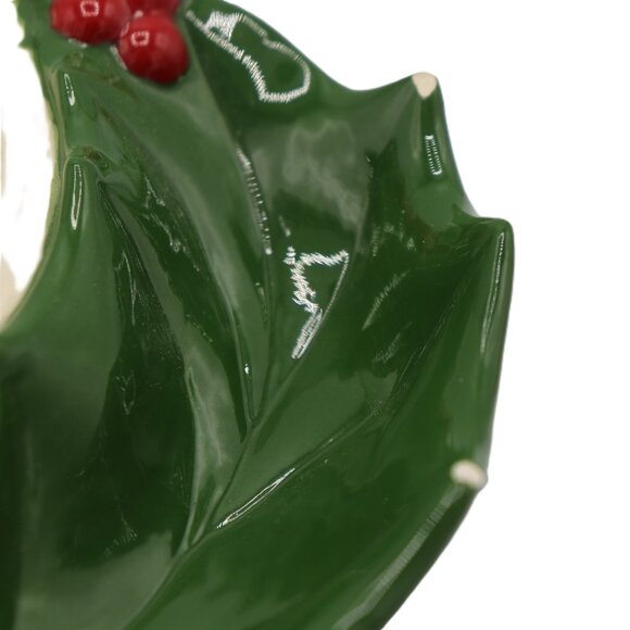 Vintage 1979 Holly Christmas Divide 4 Section Bowl Serving Dip Tray - Picture 8 of 10